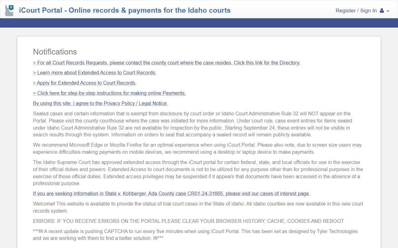 Nez Perce County court records Tyler hosted iCourt destination